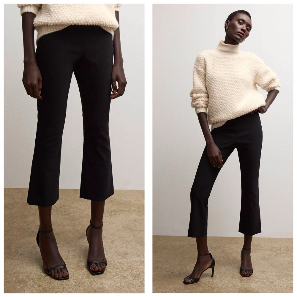 M.M. Lafleur The Kick Flare Foster Pant - Eco PowerStretch Size 10 Black Chic